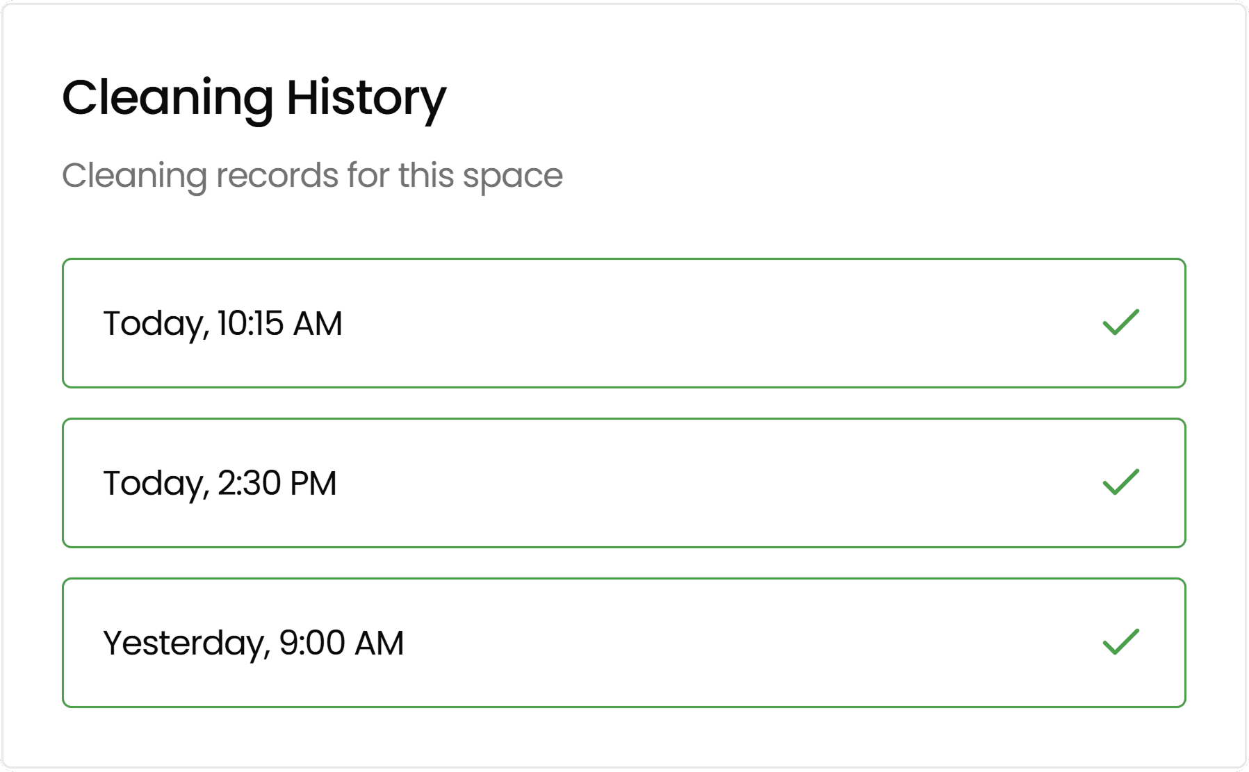 Cleaning history